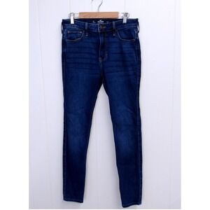 Hollister Women's Skinny Jeans - Dark Blue Wash
